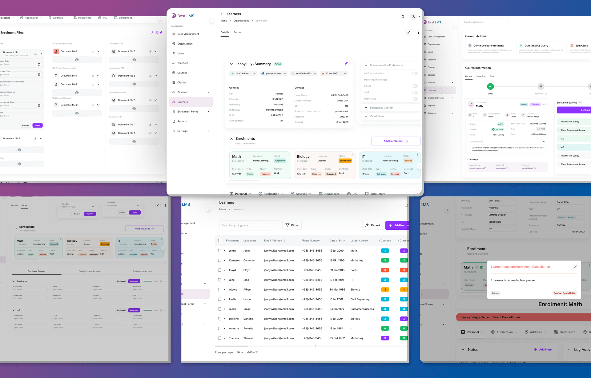 Learner management and enrollment